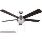 Home Impressions Preston 52 In. Brushed Nickel Ceiling Fan with Light Kit Image 1