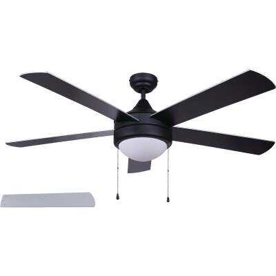 Home Impressions Preston 52 In. Black Ceiling Fan with Light Kit